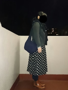 「コーディネート」｜「アイテム（レインシューズ）」を使った、ﾌﾟﾚｲﾘｨさん（レディース・163cm）の冬コーディネート