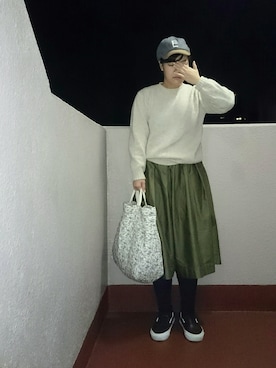 「DECHO ×ANACHRONORMのアイテム」を使った、ﾌﾟﾚｲﾘｨさん（レディース・163cm）の秋コーディネート