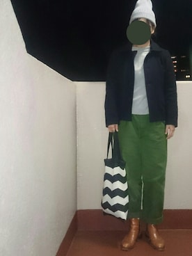 「ワーク」｜「アイテム（ピーコート）」を使った、ﾌﾟﾚｲﾘｨさん（レディース・163cm）の冬コーディネート