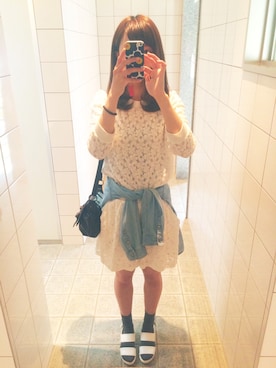 「トイレから失礼しやす」｜「アイテム（スウェット）」を使った、もさん（レディース・163cm）の春コーディネート