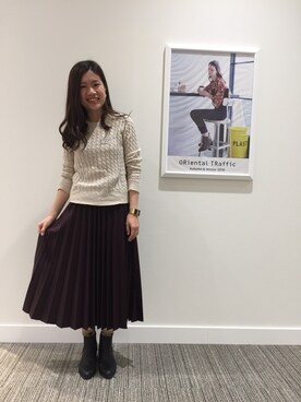 「くつした」｜「アイテム（ブーツ）」を使った、hiratsuka-laさん（レディース・160cm）の秋コーディネート