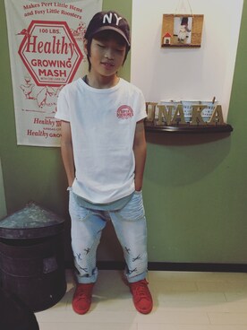 Yu Riさん（キッズ・100cm）の夏コーディネート