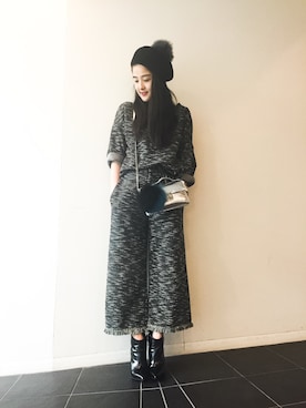 「SET UP」｜「アイテム（オールインワン・サロペット）」を使った、Narcissus  crystaさん（レディース・162cm）の秋コーディネート