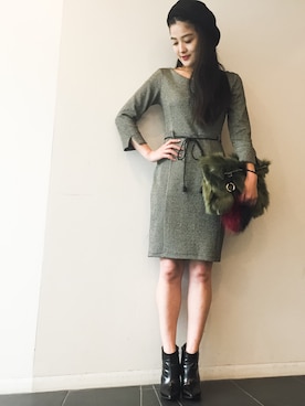 「アイテム（チャーム）」を使った、Narcissus  crystaさん（レディース・162cm）の冬コーディネート