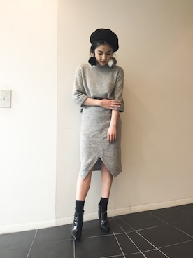 「SET UP」｜「アイテム（アクセサリー）」を使った、Narcissus  crystaさん（レディース・162cm）の冬コーディネート