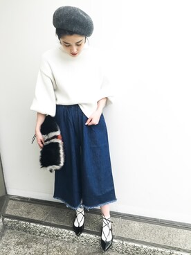 「アイテム（クラッチバッグ、その他）」を使った、Narcissus  crystaさん（レディース・162cm）の冬コーディネート