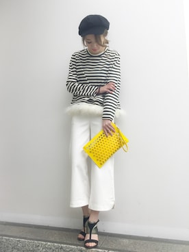 「アイテム（クラッチバッグ）」を使った、Narcissus  crystaさん（レディース・158cm）の冬コーディネート