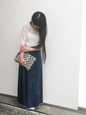 「アイテム（クラッチバッグ、その他）」を使った、Narcissus  crystaさん（レディース・160cm）の春コーディネート