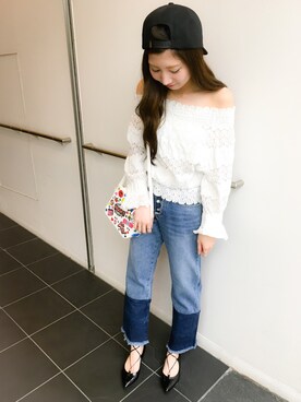 「プリントバッグ」｜Narcissus  crystaさん（レディース・155cm）の春コーディネート