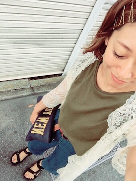 「レースカーディガン」｜ツミキ*さん（レディース・158cm・20代）の夏コーディネート