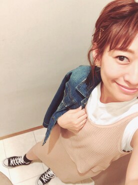 「CONVERSE（コンバース）のCONVERSE ALL STAR　ハイカットスニーカー（スニーカー）」を使った、ツミキ*さん（レディース・158cm）の春コーディネート