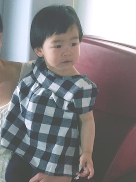 「ZARA KIDSのアイテム（チュニック）」を使った、叱咤君さん（キッズ・80cm）の夏コーディネート