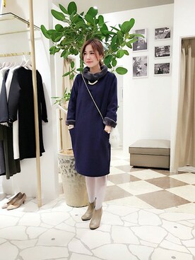 「コスメ」｜「アイテム（ワンピース/ドレス）」を使った、Bou Jeloudさん（レディース・158cm）の冬コーディネート