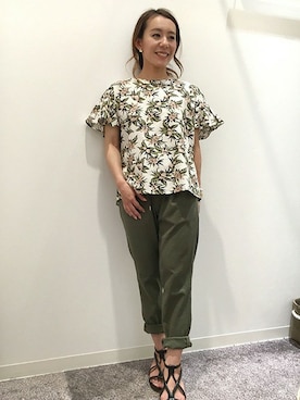 「クロスサンダル」｜Bou Jeloudさん（レディース・155cm）の春コーディネート