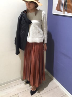 「Bou Jeloud」｜「アイテム（ライダースジャケット）」を使った、Bou Jeloudさん（レディース・160cm）の冬コーディネート