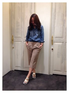 「MOROKOBAR（モロコバー）のアイテム」を使った、EMIさん（レディース・164cm）の春コーディネート