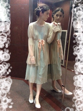 「LILY BROWN（リリーブラウン）のアイテム（ワンピース/ドレス）」を使った、大釜ケリーさん（レディース・165cm）の夏コーディネート