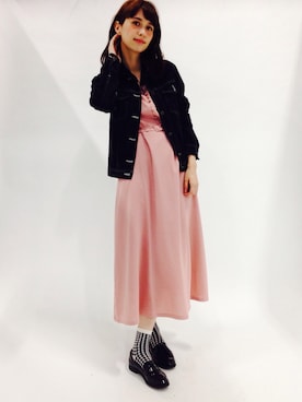 「merry jenny（メリージェニー）のアイテム（ワンピース/ドレス）」を使った、大釜ケリーさん（レディース・165cm）の秋コーディネート