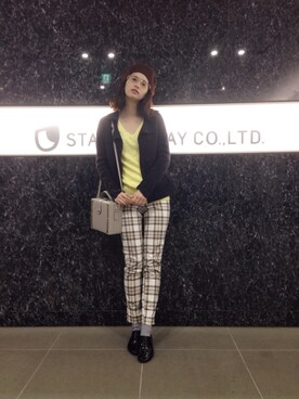 「L'EST ROSE（レストローズ）のアイテム（帽子）」を使った、大釜ケリーさん（レディース・165cm）の秋コーディネート