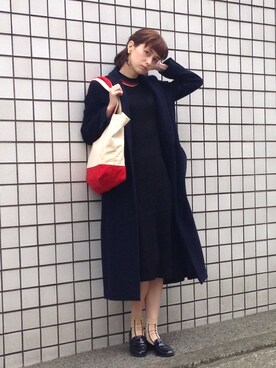 「allureville（アルアバイル）のアイテム（チェスターコート）」を使った、大釜ケリーさん（レディース・165cm）の春コーディネート