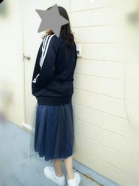 「MILKFED.」｜「アイテム（ジャージ）」を使った、HuB@さん（レディース・153cm）の秋コーディネート