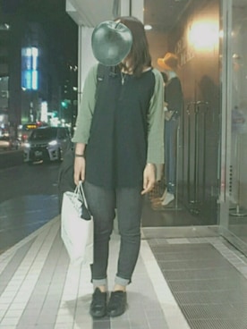 「TODAYFUL（トゥデイフル）のアイテム（チュニック）」を使った、HuB@さん（レディース・153cm）の秋コーディネート
