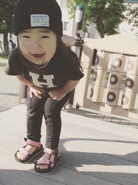 「BOOMのアイテム」を使った、naochami_yys✩︎‧₊さん（キッズ・130cm）の夏コーディネート