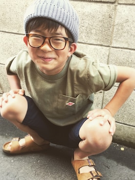 「CIAOPANIC TYPY（チャオパニックティピー）のアイテム（Tシャツ/カットソー、グリーン系）」を使った、naochami_yys✩︎‧₊さん（158cm）の夏コーディネート