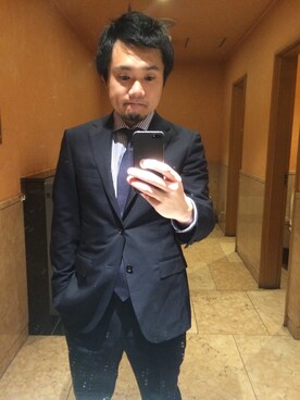 「アイテム（セットアップ、ブルー系）」を使った、ユウスケさん（メンズ・168cm）の春コーディネート
