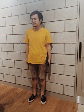 「COMMON PROJECTS（コモンプロジェクト）のアイテム（シューズ）」を使った、ユウスケさん（メンズ・168cm）の夏コーディネート