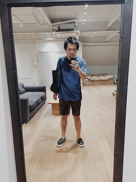 「COMMON PROJECTS（コモンプロジェクト）のアイテム（シューズ）」を使った、ユウスケさん（メンズ・168cm）の夏コーディネート