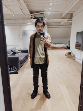 「DRIES VAN NOTEN（ドリスヴァンノッテン）のアイテム（カーディガン/ボレロ）」を使った、ユウスケさん（メンズ・168cm）の秋コーディネート