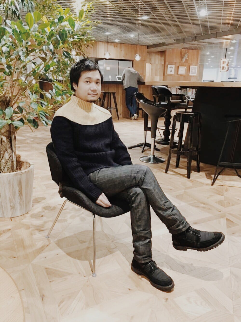 「zozoフリマ」｜「MARNIのアイテム（ニット/セーター、ベージュ系）」を使った、ユウスケさん（メンズ・168cm）の冬コーディネートの1枚目の写真