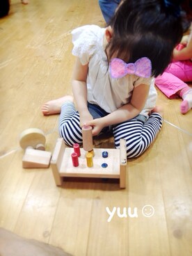 「GAP（ギャップ）のアイテム（シャツ/ブラウス、ホワイト系）」を使った、yuuさん（キッズ・100cm）の夏コーディネート