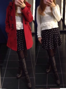 「FOREVER 21」｜「アイテム（ダッフルコート）」を使った、hさん（レディース・160cm）の冬コーディネート