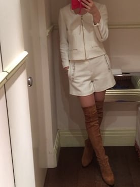 「DIANA」｜「アイテム（ノーカラージャケット）」を使った、hさん（レディース・160cm）の春コーディネート