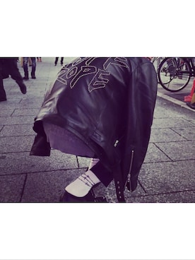 SUB-AGE.のライダースジャケットを使った人気ファッション