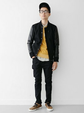 「URBAN RESEARCH（アーバンリサーチ）のアイテム（スタジャン）」を使った、kondoさん（メンズ・180cm）の秋コーディネート