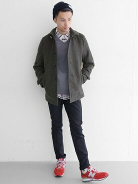 「URBAN RESEARCH（アーバンリサーチ）のアイテム（ピーコート）」を使った、kondoさん（メンズ・180cm）の秋コーディネート