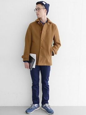「URBAN RESEARCH（アーバンリサーチ）のアイテム（ピーコート）」を使った、kondoさん（メンズ・180cm）の秋コーディネート