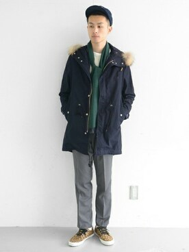 「URBAN RESEARCH（アーバンリサーチ）のアイテム（モッズコート）」を使った、kondoさん（メンズ・180cm）の秋コーディネート