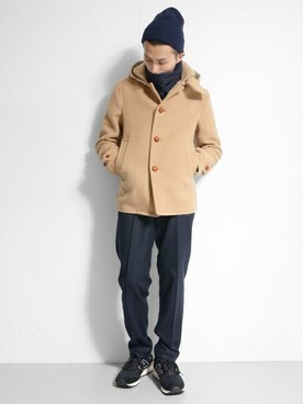 「URBAN RESEARCH（アーバンリサーチ）のアイテム（ピーコート）」を使った、kondoさん（メンズ・180cm）の秋コーディネート