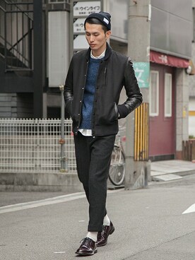 「URBAN RESEARCH（アーバンリサーチ）のアイテム（スタジャン）」を使った、kondoさん（メンズ・180cm）の秋コーディネート