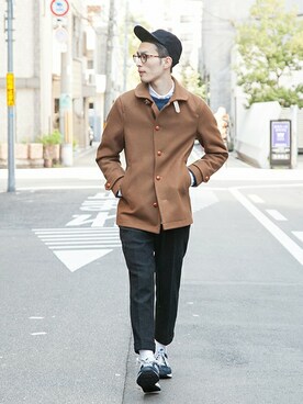 「URBAN RESEARCH（アーバンリサーチ）のアイテム（ピーコート）」を使った、kondoさん（メンズ・180cm）の秋コーディネート