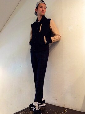 「URBAN RESEARCH（アーバンリサーチ）のアイテム（スタジャン）」を使った、kondoさん（メンズ・180cm）の秋コーディネート