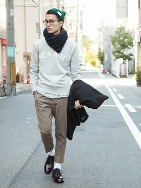 「URBAN RESEARCH（アーバンリサーチ）のアイテム（ニットキャップ/ビーニー）」を使った、kondoさん（メンズ・180cm）の秋コーディネート