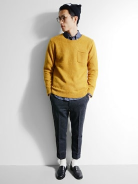 「URBAN RESEARCH（アーバンリサーチ）のアイテム（ニットキャップ/ビーニー）」を使った、kondoさん（メンズ・180cm）の冬コーディネート