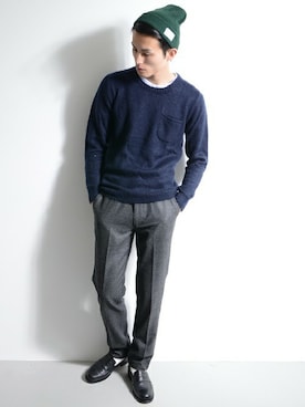「URBAN RESEARCH（アーバンリサーチ）のアイテム（ニットキャップ/ビーニー）」を使った、kondoさん（メンズ・180cm）の冬コーディネート