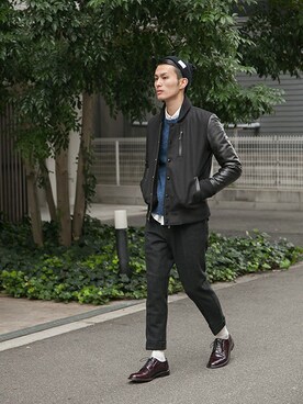 「URBAN RESEARCH（アーバンリサーチ）のアイテム（スタジャン）」を使った、kondoさん（メンズ・180cm）の冬コーディネート
