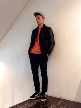 「URBAN RESEARCH（アーバンリサーチ）のアイテム（スタジャン）」を使った、kondoさん（メンズ・180cm）の冬コーディネート